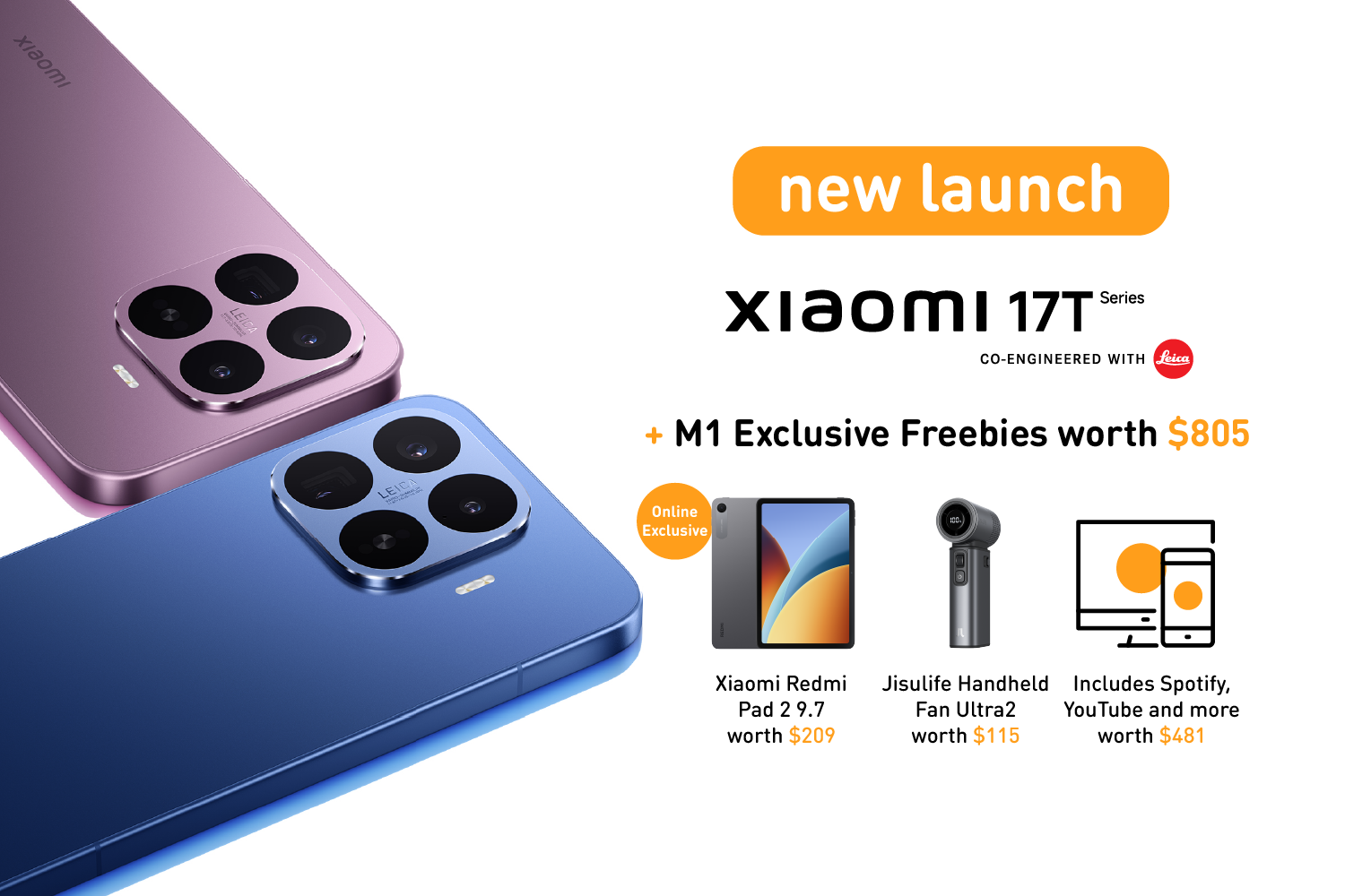 Xiaomi 17T series at $0 upfront
