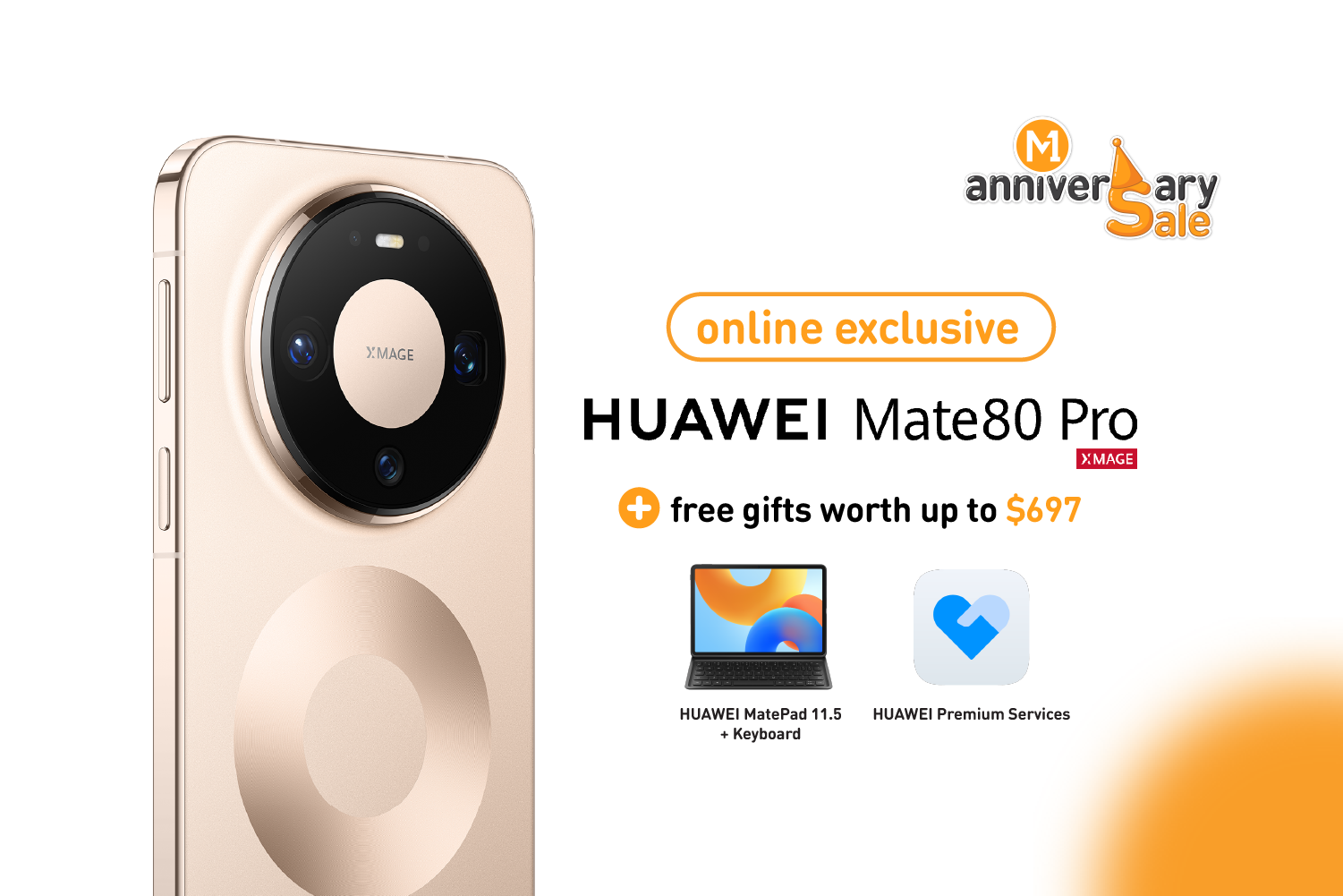 enjoy free gifts up to $697 with HUAWEI Mate80 Pro